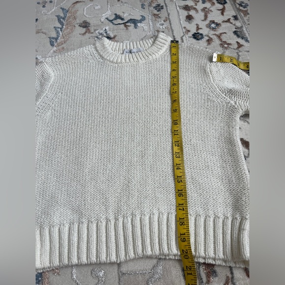 White + Warren Classic Cream white Crew Neck Sweater size Small - Picture 9 of 14